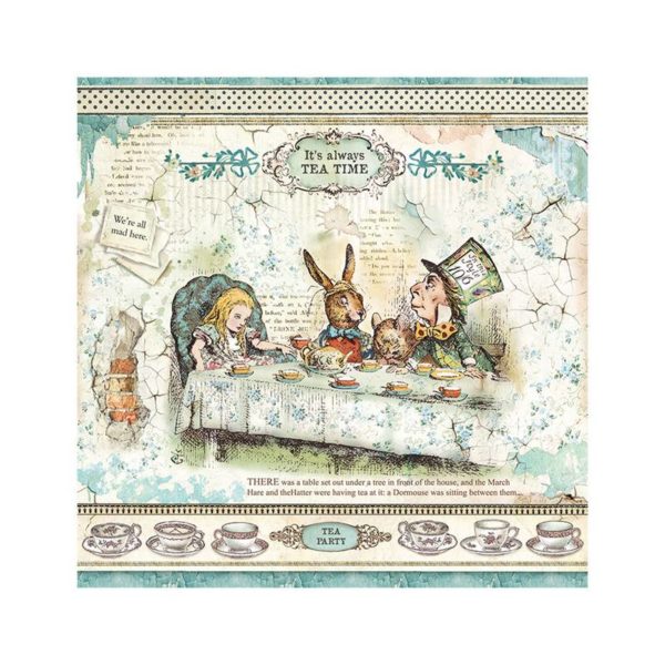 Stamperia Mini Scrapbooking Pad, 10 Double Sided sheets, 8″ x 8″ - Alice - Image 15